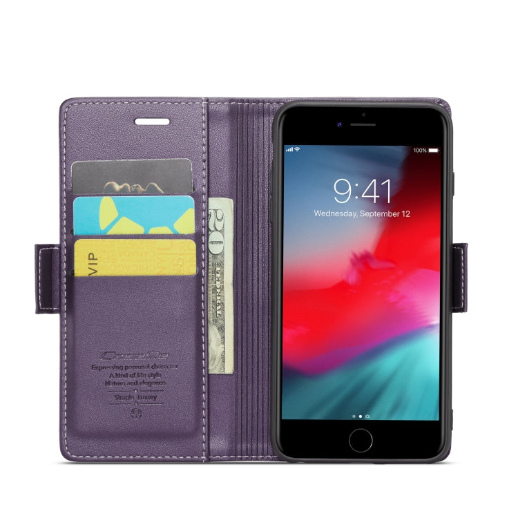 For iPhone 6 Plus/7 Plus/8 Plus CaseMe 023 Butterfly Buckle Litchi Texture RFID Anti-theft Leather Phone Case(Pearly Purple) - More iPhone Cases by CaseMe | Online Shopping South Africa | PMC Jewellery