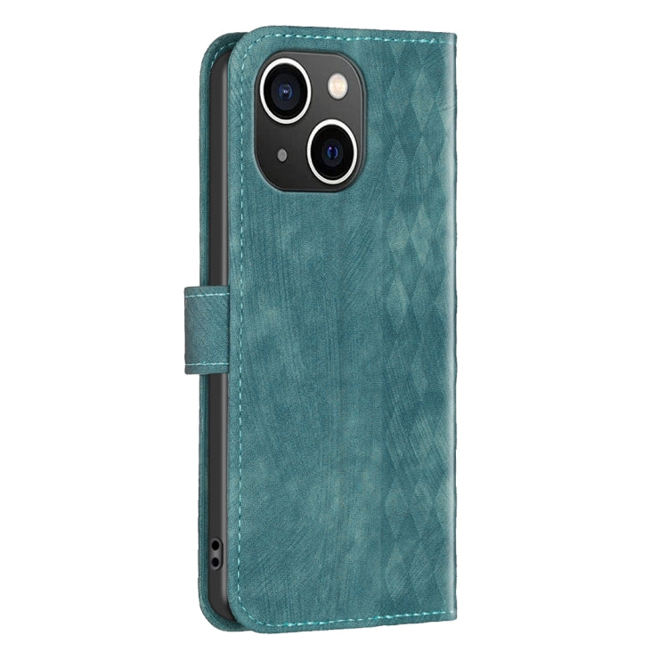 For iPhone 15 Plaid Embossed Leather Phone Case(Green) - free shipping - PMC TechLife - Order now!
