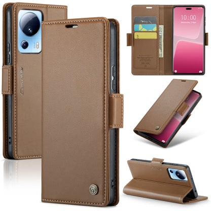 For Xiaomi 13 Lite CaseMe 023 Butterfly Buckle Litchi Texture RFID Anti-theft Leather Phone Case(Brown) - 13 Lite Cases by CaseMe | Online Shopping South Africa | PMC Jewellery