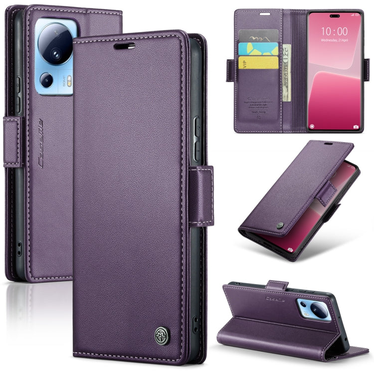 For Xiaomi 13 Lite CaseMe 023 Butterfly Buckle Litchi Texture RFID Anti-theft Leather Phone Case(Pearly Purple) - 13 Lite Cases by CaseMe | Online Shopping South Africa | PMC Jewellery