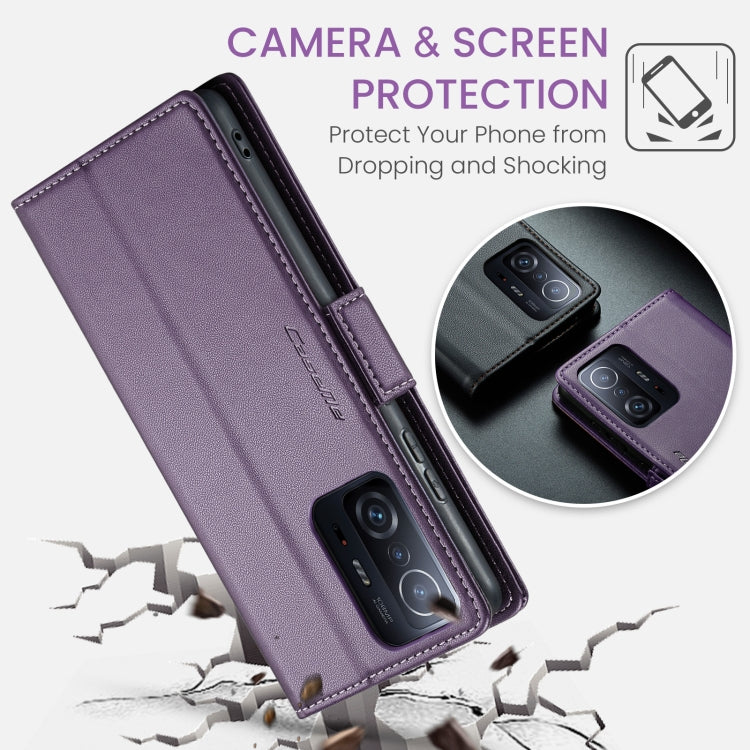 For Xiaomi 11T / 11T Pro CaseMe 023 Butterfly Buckle Litchi Texture RFID Anti-theft Leather Phone Case(Pearly Purple) - Xiaomi Cases by CaseMe | Online Shopping South Africa | PMC Jewellery