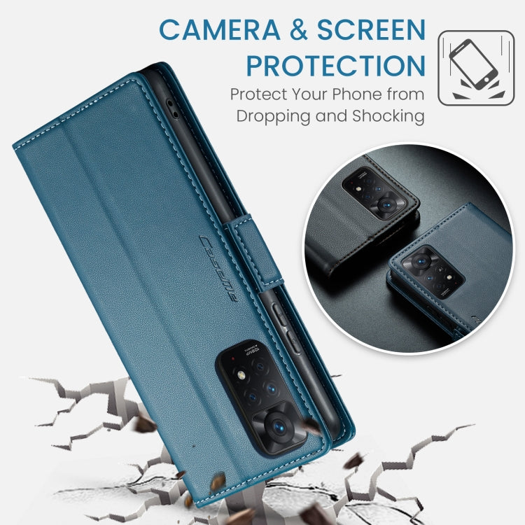 CaseMe 023 Butterfly Buckle Litchi Texture RFID Anti-theft Leather Phone Case For Xiaomi Redmi Note 11 Pro 5G Global/Redmi Note 11 Pro Global(Blue) - free shipping - PMC TechLife - Order now!