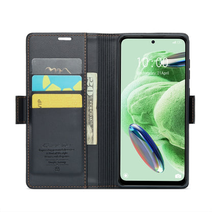 For Xiaomi Poco X5 5G/Redmi Note 12 5G Global CaseMe 023 Butterfly Buckle Litchi Texture RFID Anti-theft Leather Phone Case(Black) - Xiaomi Cases by CaseMe | Online Shopping South Africa | PMC Jewellery