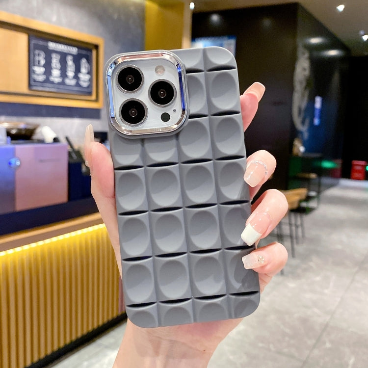 For iPhone 11 Pro Max Groove Pattern Electroplating TPU Phone Case(Dark Grey) - iPhone 11 Pro Max Cases by PMC Jewellery | Online Shopping South Africa | PMC Jewellery