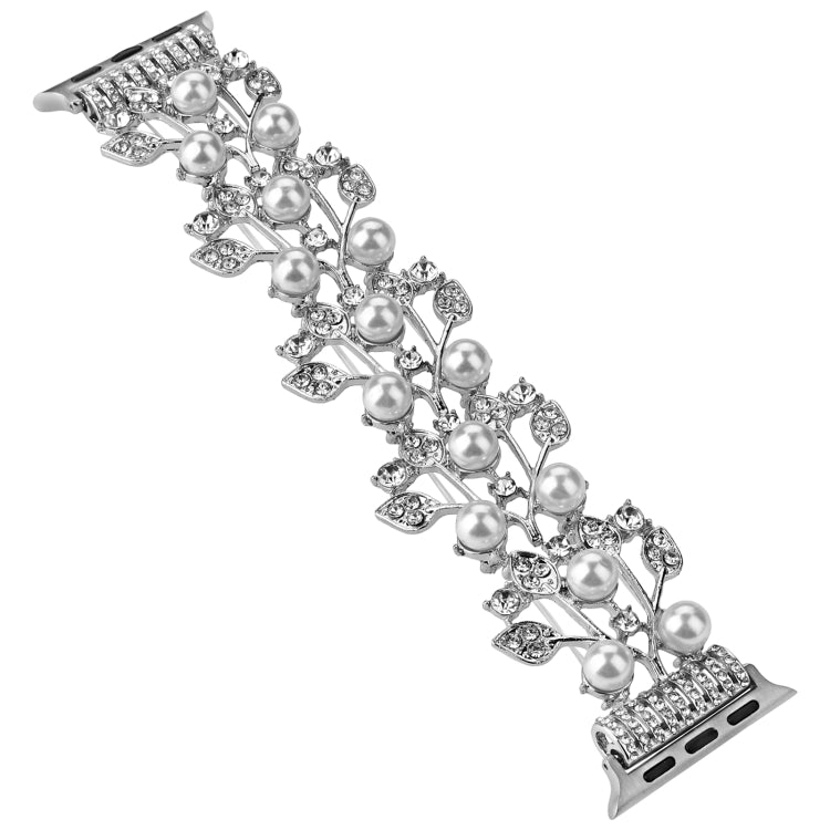 Four-leaf Bead Metal Watch Band For Apple Watch 42mm(Silver) - Watch Bands by PMC TechLife | Online Shopping South Africa | PMC TechLife
