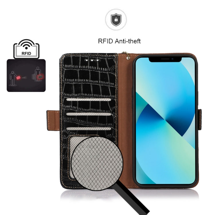 For Xiaomi Redmi K60 / K60 Pro 5G / Poco F5 Pro Crocodile Top Layer Cowhide Leather Phone Case(Black) - Xiaomi Cases by PMC TechLife | Online Shopping South Africa | PMC TechLife