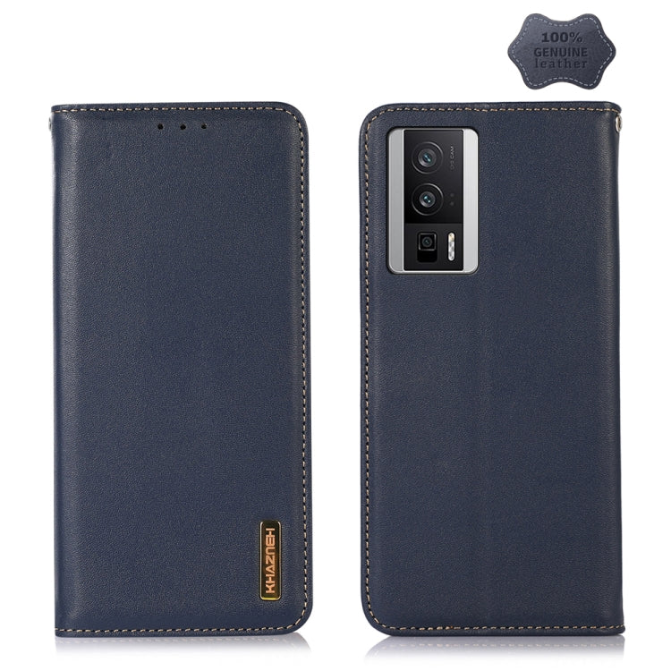 For Xiaomi Redmi K60 / K60 Pro / Poco F5 Pro KHAZNEH Nappa Top Layer Cowhide Leather Phone Case(Blue) - free shipping - PMC TechLife - Order now!