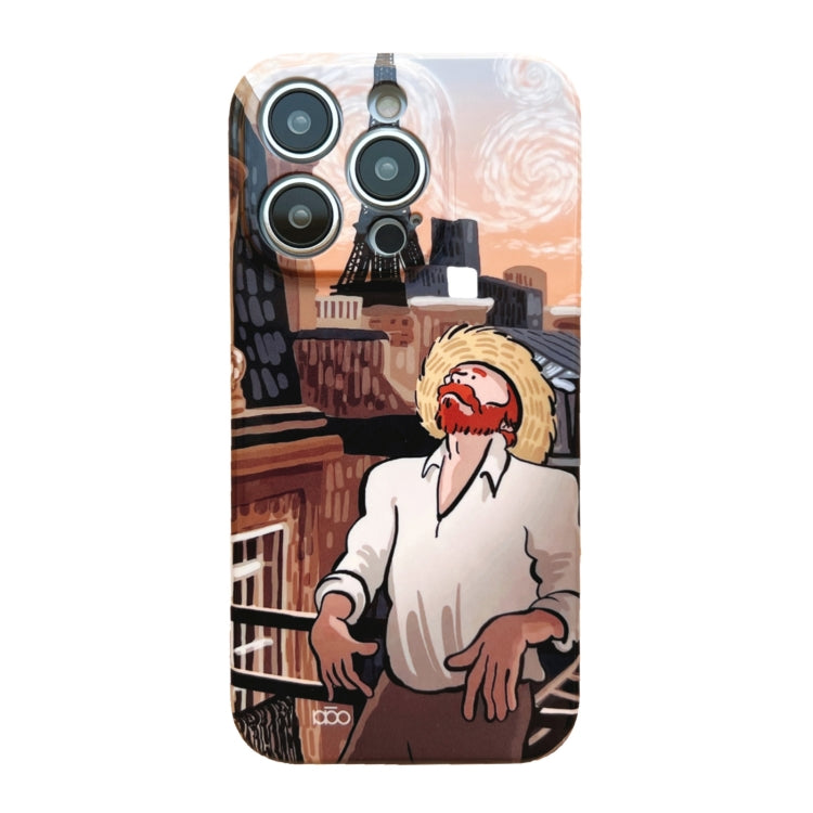 For iPhone 14 Precise Hole Oil Painting Pattern PC Phone Case(Tower) - iPhone 14 Cases by PMC TechLife | Online Shopping South Africa | PMC TechLife