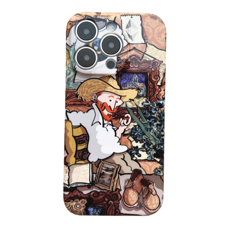 For iPhone 14 Pro Max Precise Hole Oil Painting Pattern PC Phone Case(Tobacco Pipe) - iPhone 14 Pro Max Cases by PMC Jewellery | Online Shopping South Africa | PMC Jewellery