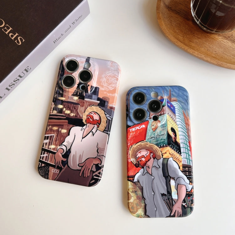 For iPhone 12 Precise Hole Oil Painting Pattern PC Phone Case(Tobacco Pipe) - iPhone 12 / 12 Pro Cases by PMC TechLife | Online Shopping South Africa | PMC TechLife