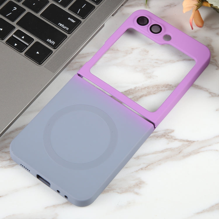 For Samsung Galaxy Z Flip5 Liquid TPU Silicone Gradient MagSafe Phone Case(Purple Grey) - Galaxy Z Flip5 Cases by PMC Jewellery | Online Shopping South Africa | PMC Jewellery