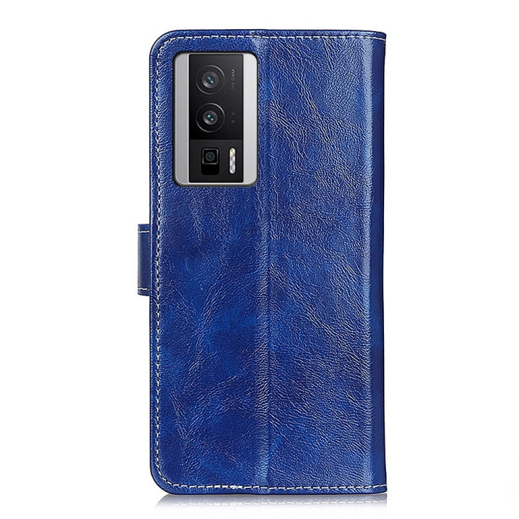 For Xiaomi Poco F5 Pro/Redmi K60/K60 Pro Retro Crazy Horse Texture Horizontal Flip Leather Phone Case(Blue) - Xiaomi Cases by PMC Jewellery | Online Shopping South Africa | PMC Jewellery