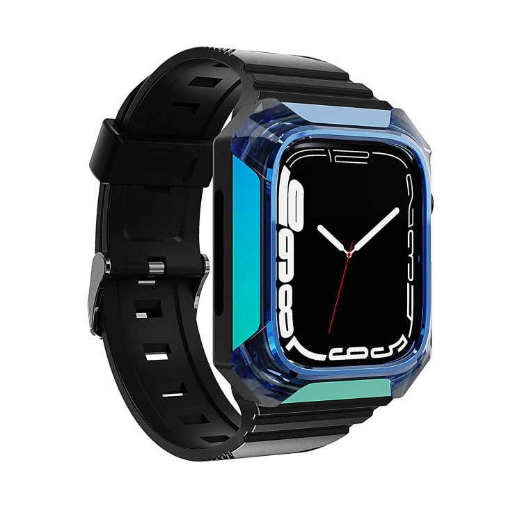 Armor Case Integrated TPU Watch Band For Apple Watch 7 41mm(Blue) - Watch Bands by PMC TechLife | Online Shopping South Africa | PMC TechLife