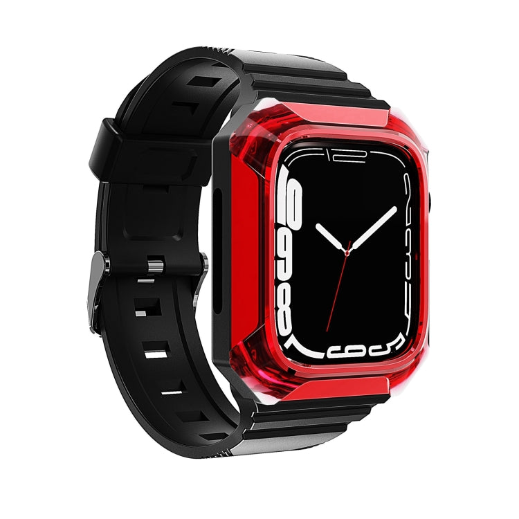 Armor Case Integrated TPU Watch Band For Apple Watch SE 2022 44mm(Red) - Watch Bands by PMC TechLife | Online Shopping South Africa | PMC TechLife