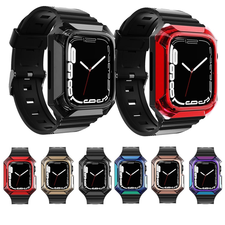 Armor Case Integrated TPU Watch Band For Apple Watch SE 2022 44mm(Black) - Watch Bands by PMC TechLife | Online Shopping South Africa | PMC TechLife