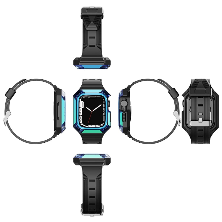 Armor Case Integrated TPU Watch Band For Apple Watch Ultra 49mm(Blue) - Watch Bands by PMC TechLife | Online Shopping South Africa | PMC TechLife