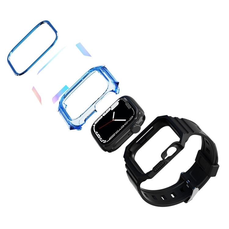 Armor Case Integrated TPU Watch Band For Apple Watch 9 41mm(Black) - Watch Bands by PMC TechLife | Online Shopping South Africa | PMC TechLife