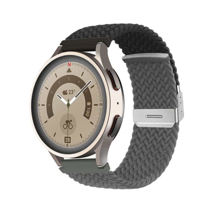 22mm Buckle Braided Nylon Watch Band(Black Grey) - 22mm Bands by PMC TechLife | Online Shopping South Africa | PMC TechLife