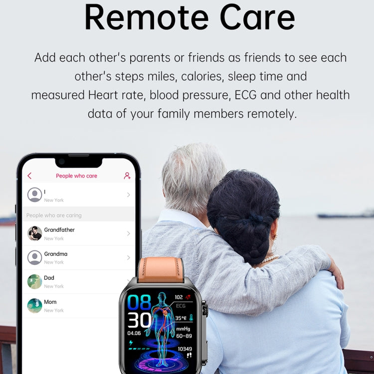 TK12 1.96 inch IP67 Waterproof Silicone Band Smart Watch Supports ECG / Remote Families Care / Bluetooth Call / Body Temperature Monitoring(Red) - Smart Watches by PMC TechLife | Online Shopping South Africa | PMC TechLife