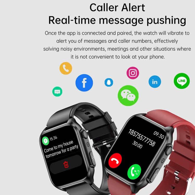 TK12 1.96 inch IP67 Waterproof Silicone Band Smart Watch Supports ECG / Remote Families Care / Bluetooth Call / Body Temperature Monitoring(Black) - Smart Watches by PMC TechLife | Online Shopping South Africa | PMC TechLife