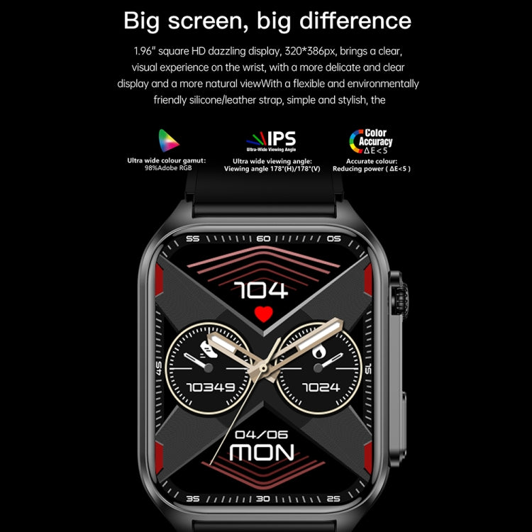 TK12 1.96 inch IP67 Waterproof Silicone Band Smart Watch Supports ECG / Remote Families Care / Bluetooth Call / Body Temperature Monitoring(Blue) - Smart Watches by PMC TechLife | Online Shopping South Africa | PMC TechLife