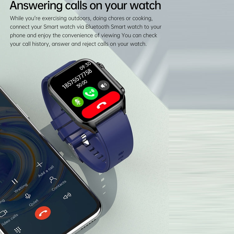 TK12 1.96 inch IP67 Waterproof Silicone Band Smart Watch Supports ECG / Remote Families Care / Bluetooth Call / Body Temperature Monitoring(Blue) - Smart Watches by PMC TechLife | Online Shopping South Africa | PMC TechLife