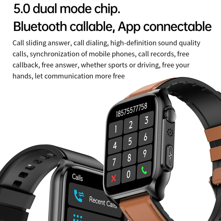 TK12 1.96 inch IP67 Waterproof Silicone Band Smart Watch Supports ECG / Remote Families Care / Bluetooth Call / Body Temperature Monitoring(Black) - Smart Watches by PMC TechLife | Online Shopping South Africa | PMC TechLife