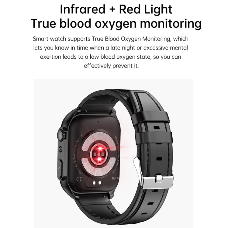 TK12 1.96 inch IP67 Waterproof Silicone Band Smart Watch Supports ECG / Remote Families Care / Bluetooth Call / Body Temperature Monitoring(Black) - Smart Watches by PMC TechLife | Online Shopping South Africa | PMC TechLife