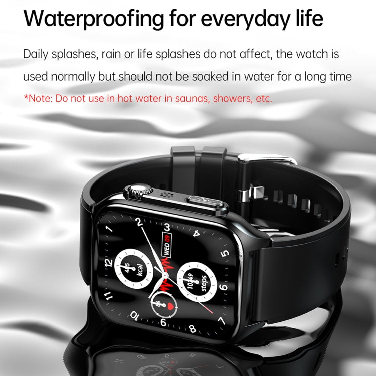 TK12 1.96 inch IP67 Waterproof Leather Band Smart Watch Supports ECG / Remote Families Care / Bluetooth Call / Body Temperature Monitoring(Black) - Smart Watches by PMC TechLife | Online Shopping South Africa | PMC TechLife
