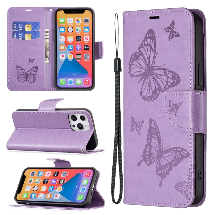 For Xiaomi Redmi 12 4G Two Butterflies Embossing Leather Phone Case(Purple) - Xiaomi Cases by PMC Jewellery | Online Shopping South Africa | PMC Jewellery