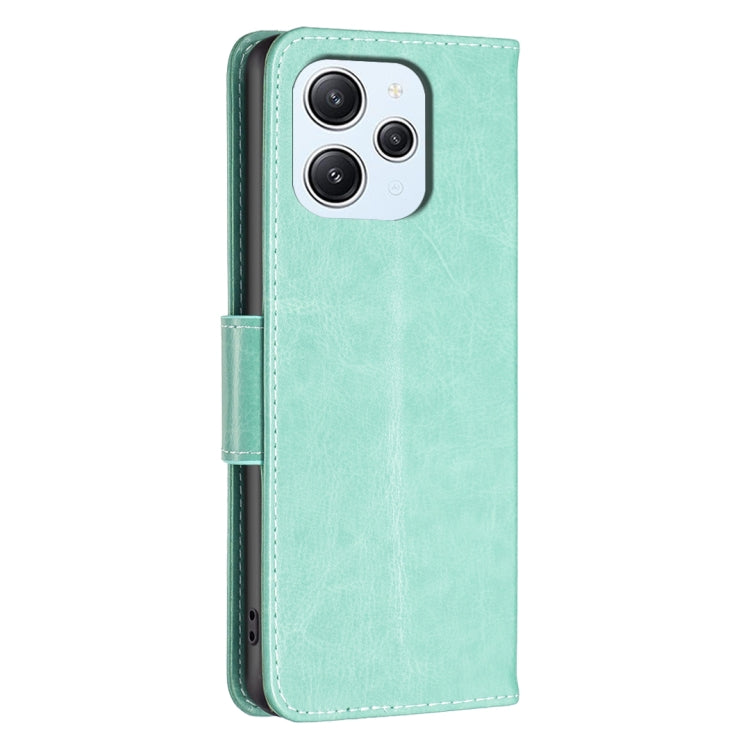 For Xiaomi Redmi 12 4G Two Butterflies Embossing Leather Phone Case(Green) - Xiaomi Cases by PMC Jewellery | Online Shopping South Africa | PMC Jewellery