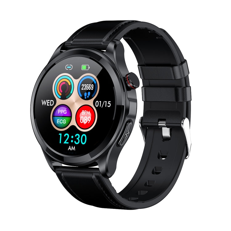 TK22 1.39 inch IP67 Waterproof Leather Band Smart Watch Supports ECG / Non-invasive Blood Sugar(Black) - Smart Watches by PMC TechLife | Online Shopping South Africa | PMC TechLife