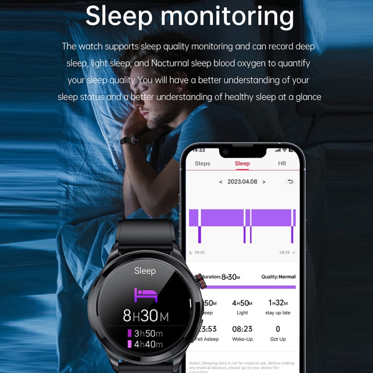 TK22 1.39 inch IP67 Waterproof Leather Band Smart Watch Supports ECG / Non-invasive Blood Sugar(Brown) - Smart Watches by PMC TechLife | Online Shopping South Africa | PMC TechLife