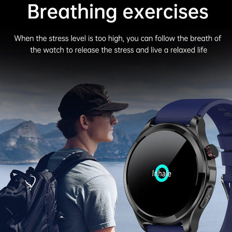TK22 1.39 inch IP67 Waterproof Leather Band Smart Watch Supports ECG / Non-invasive Blood Sugar(Black) - Smart Watches by PMC TechLife | Online Shopping South Africa | PMC TechLife
