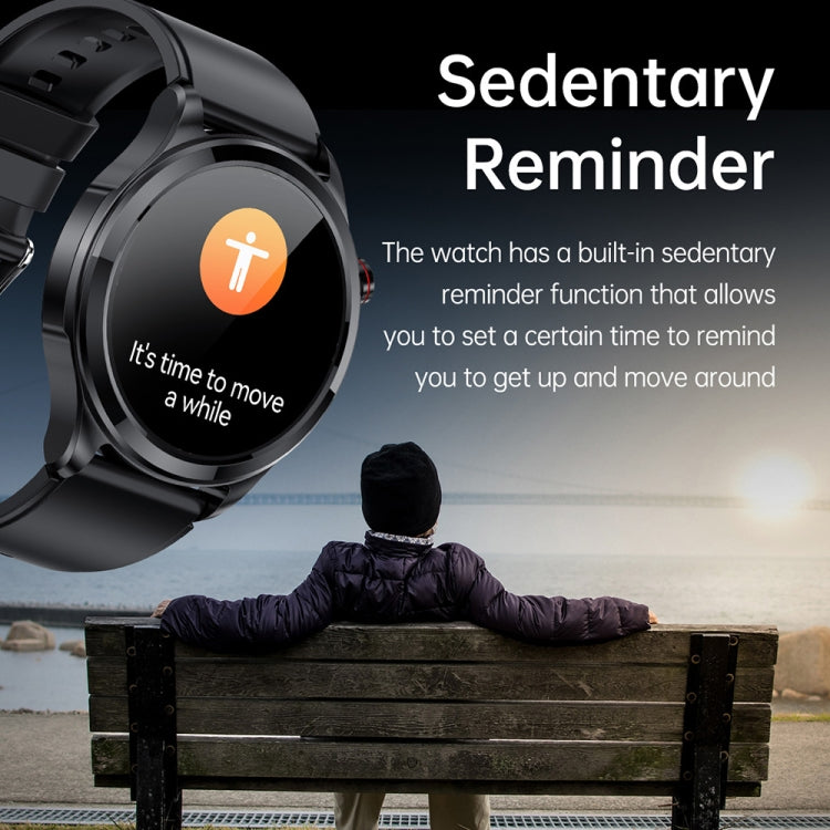 TK22 1.39 inch IP67 Waterproof Leather Band Smart Watch Supports ECG / Non-invasive Blood Sugar(Black) - Smart Watches by PMC TechLife | Online Shopping South Africa | PMC TechLife