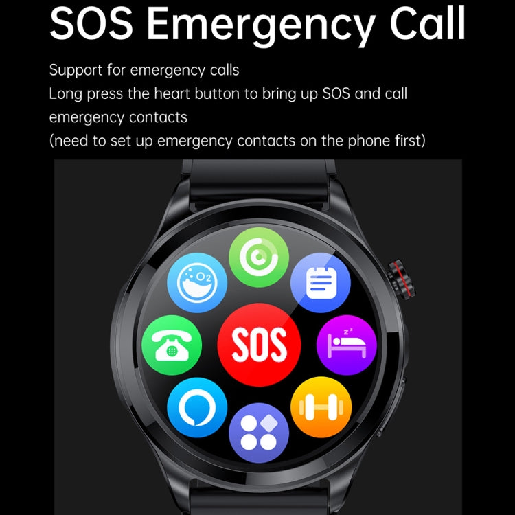 TK22 1.39 inch IP67 Waterproof Leather Band Smart Watch Supports ECG / Non-invasive Blood Sugar(Brown) - Smart Watches by PMC TechLife | Online Shopping South Africa | PMC TechLife