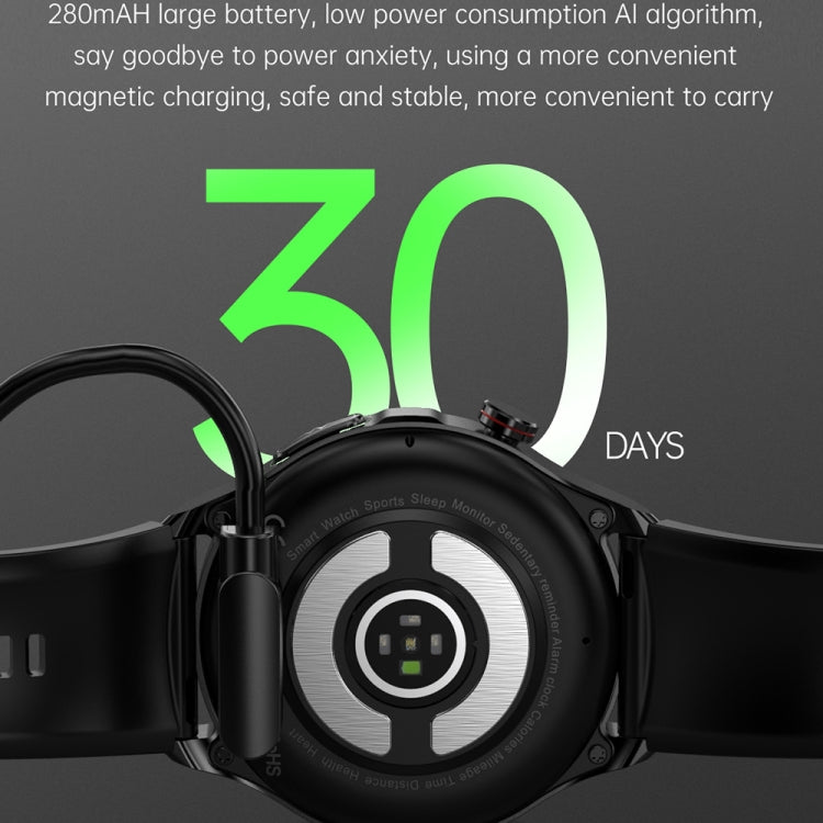 TK22 1.39 inch IP67 Waterproof Leather Band Smart Watch Supports ECG / Non-invasive Blood Sugar(Black) - Smart Watches by PMC TechLife | Online Shopping South Africa | PMC TechLife