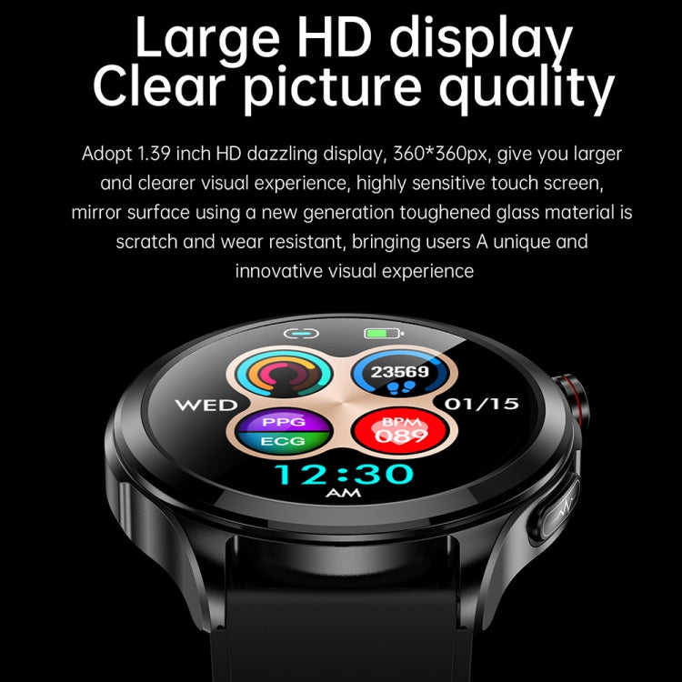 TK22 1.39 inch IP67 Waterproof Silicone Band Smart Watch Supports ECG / Non-invasive Blood Sugar(Red) - Smart Watches by PMC TechLife | Online Shopping South Africa | PMC TechLife