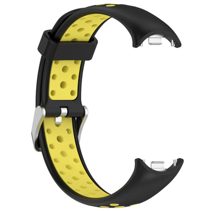 For Xiaomi Mi Band 8 Two-color Steel Plug Silicone Watch Band(Black Yellow) - Watch Bands by PMC Jewellery | Online Shopping South Africa | PMC Jewellery