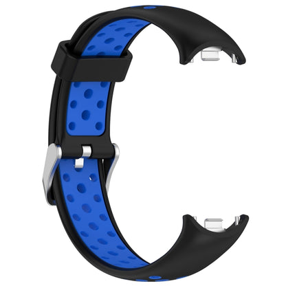 For Xiaomi Mi Band 8 Two-color Steel Plug Silicone Watch Band(Black Blue) - Watch Bands by PMC Jewellery | Online Shopping South Africa | PMC Jewellery