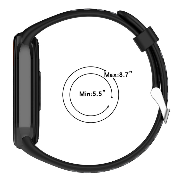 For Xiaomi Mi Band 8 Two-color Steel Plug Silicone Watch Band(Grey Yellow) - Watch Bands by PMC TechLife | Online Shopping South Africa | PMC TechLife
