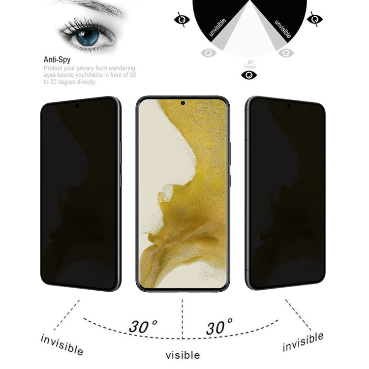 For Samsung Galaxy S22 5G 3D Curved Edge Privacy Tempered Glass Film, without Fingerprint Unlocking - Galaxy S22 5G Tempered Glass by PMC TechLife | Online Shopping South Africa | PMC TechLife | Buy Now Pay Later Mobicred
