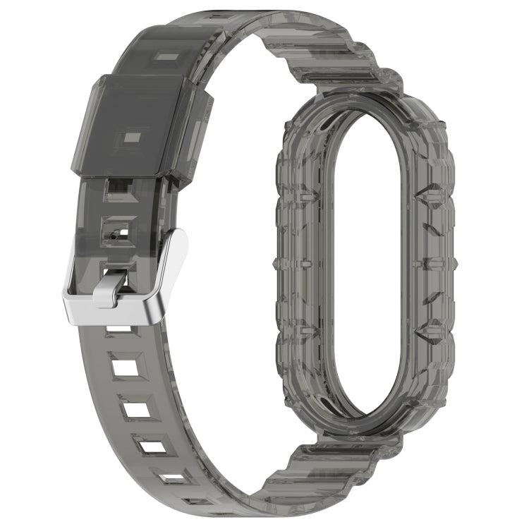 For Xiaomi Mi Band 8 Integrated Transparent Silicone Watch Band(Black) - Watch Bands by PMC TechLife | Online Shopping South Africa | PMC TechLife
