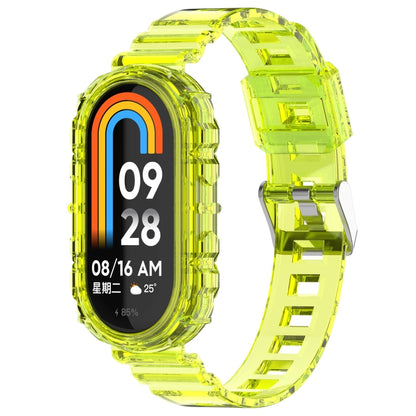 For Xiaomi Mi Band 8 Integrated Transparent Silicone Watch Band(Yellow) - Watch Bands by PMC Jewellery | Online Shopping South Africa | PMC Jewellery