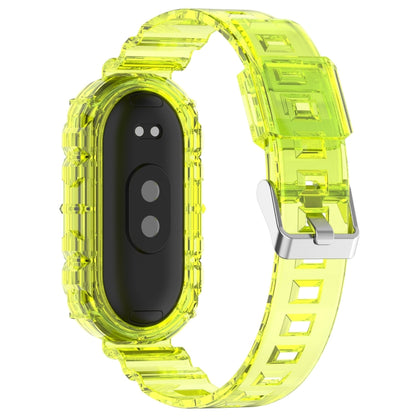 For Xiaomi Mi Band 8 Integrated Transparent Silicone Watch Band(Yellow) - Watch Bands by PMC Jewellery | Online Shopping South Africa | PMC Jewellery