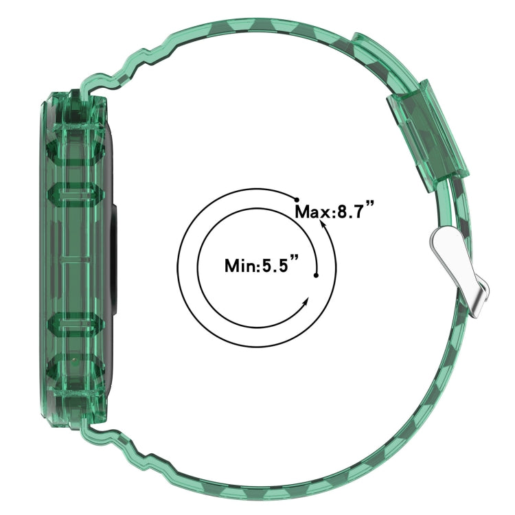 For Xiaomi Mi Band 8 Integrated Transparent Silicone Watch Band(Green) - Watch Bands by PMC TechLife | Online Shopping South Africa | PMC TechLife