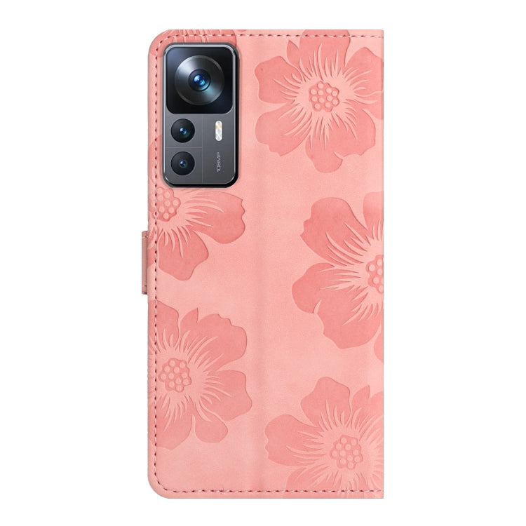 For Xiaomi 12T  / 12T Pro Flower Embossing Pattern Leather Phone Case(Pink) - Xiaomi Cases by PMC Jewellery | Online Shopping South Africa | PMC Jewellery