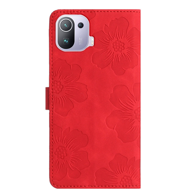 For Xiaomi Mi 11 Pro Flower Embossing Pattern Leather Phone Case(Red) - Xiaomi Cases by PMC Jewellery | Online Shopping South Africa | PMC Jewellery