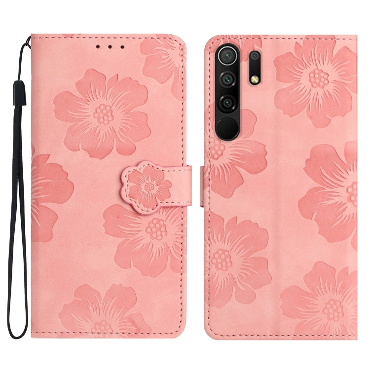 For Xiaomi Redmi 9 Flower Embossing Pattern Leather Phone Case(Pink) - Xiaomi Cases by PMC Jewellery | Online Shopping South Africa | PMC Jewellery