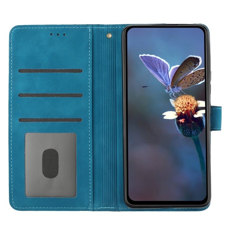 For Xiaomi Redmi 10 Flower Embossing Pattern Leather Phone Case(Blue) - Xiaomi Cases by PMC Jewellery | Online Shopping South Africa | PMC Jewellery